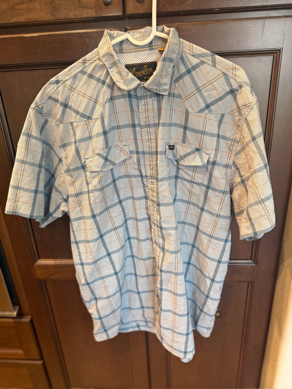 Howler Bros H Bar B Plaid Western Snap Shirt Mens XL Vented